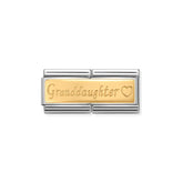 Nomination COMPOSABLE CLASSIC DOUBLE ENGRAVED aus Edelstahl,  mit 18Kt Gold verziert, (15_Granddaughter)
